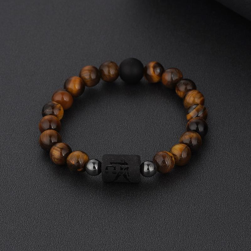Pulsera con Colgantes de Constelaciones de los 12 Signos del Zodiaco para Hombre Mujer Multicapa Pulsera de Ojo de Tigre Regalo de Amistad Sagitario Acuario Leo