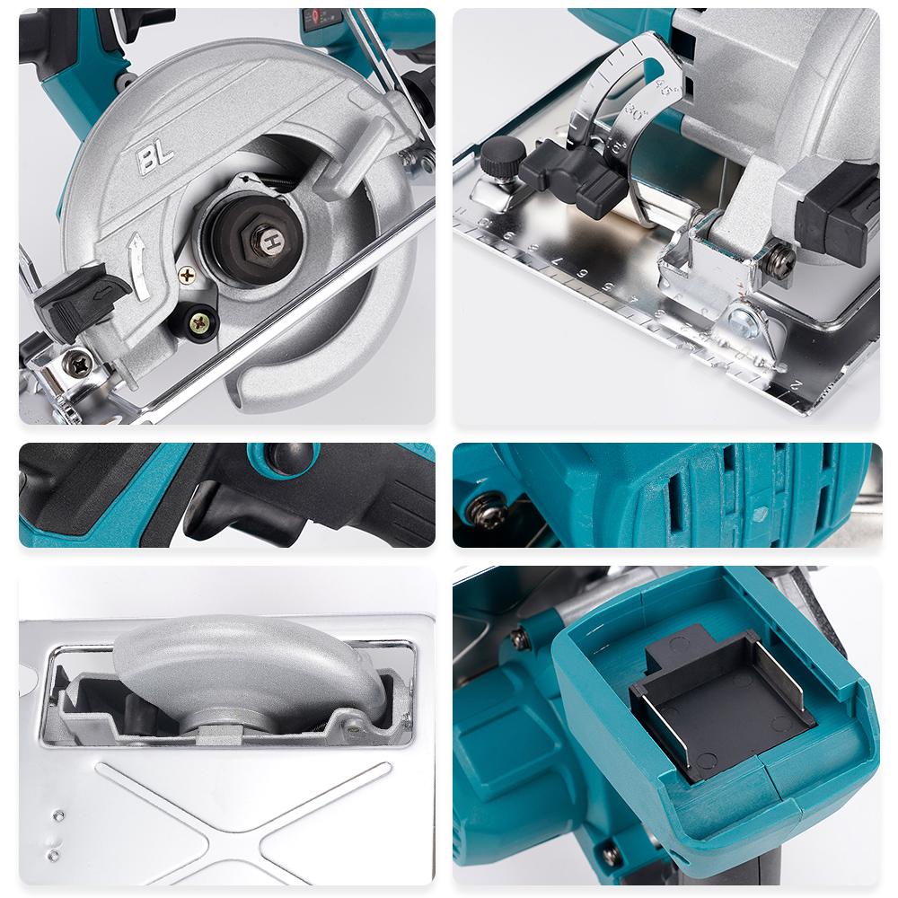 Brushless Electric Circular Saw 5 Inch 125mm Cordless Woodworking Cutting Power Tool   For Makita 18V Battery