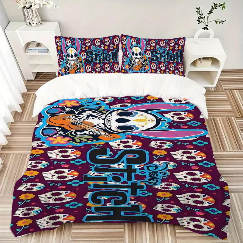 3Pcs Day Dead Celebration Bedding Set Soft Fabric Duvet Cover Pillowcases Home Xmas Halloween Gift 1 Duvet Cover 2 Pillowcase S1138