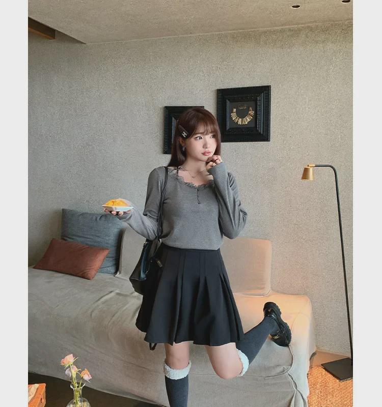 Women's Plus Size Lace Splicing One-Shoulder Long-Sleeve T-Shirt