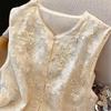 Vest Women's 2025 Summer New Embroidered Organza Stacked Shirt Mesh Thin Vest