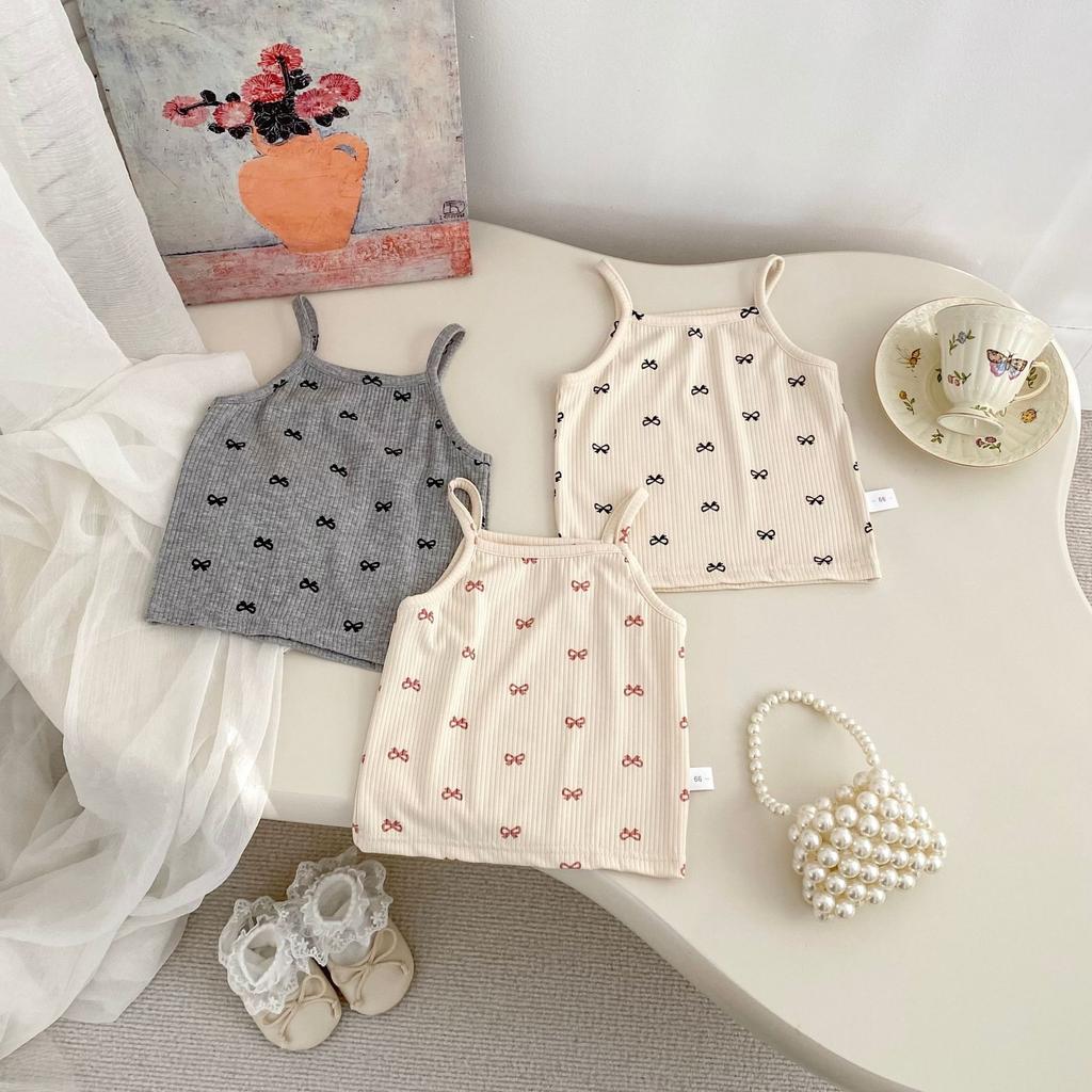 Girls Summer Two Piece Set with Bow Tee and Bloomer Shorts