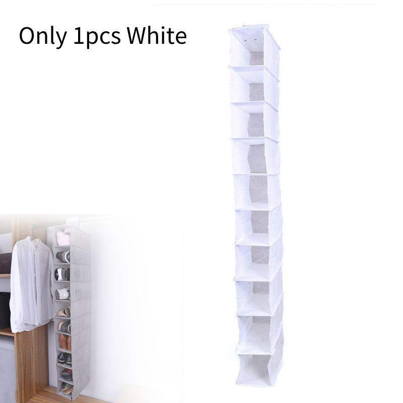 

Sheel White 10 Shelf Hanging Cloth Bag Wardrobe Storage Organize Box Blanket