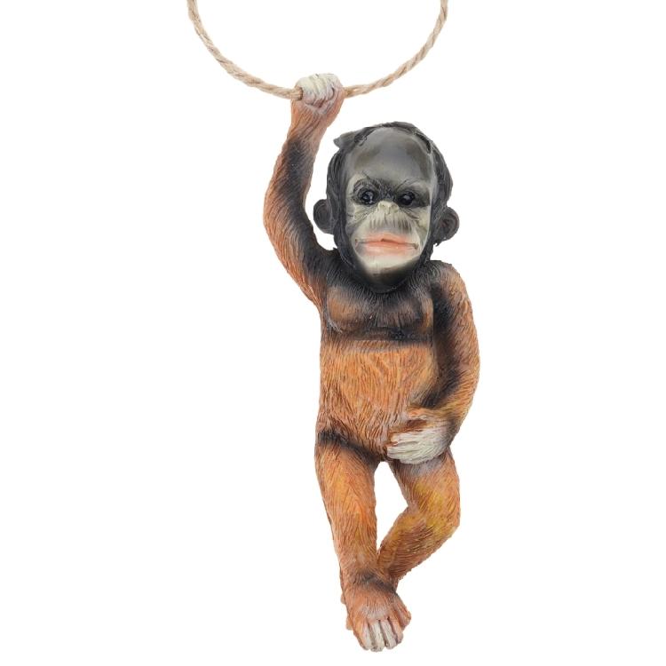 Monkey Hanging Miniature Sculpture Resins Animal Decorative Figurine Ornament For Garden Patios Wall Or Shelf Decors