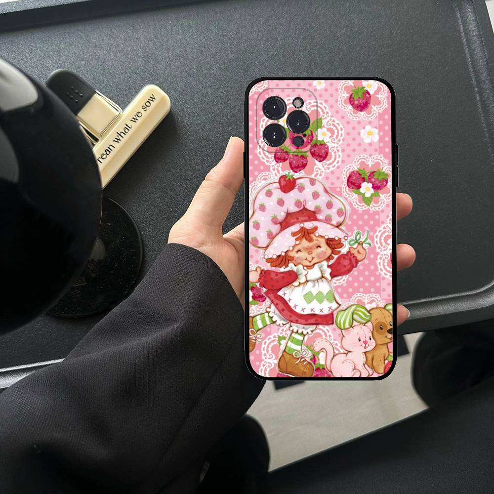 Animated S-Strawberry S-Shortcake TPU Silicone Case For IPhone 11 12 13 14 15 16 17 Pro Max Shockproof Clear Back Cover