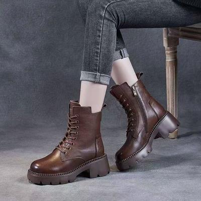 Stivali Martin stivaletti stile britannico autunno e inverno con plateau suola spessa caldi stivali da cavaliere
