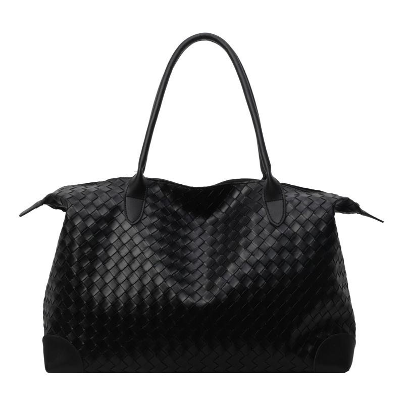 Women's Daily Fake Knitted Large Capacity Waterproof Handbag Travel Bag Household Clothing Storage Bag