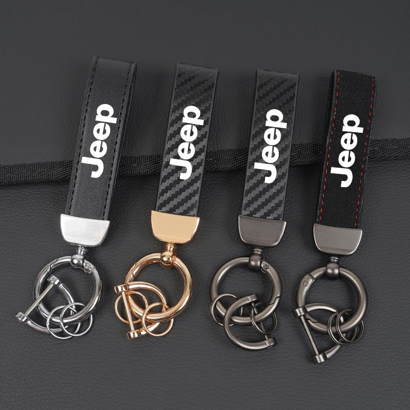 For Jeep Car Keychain Emblem Key Ring Pendant Gift Accessories For Jeep Wrangler JL JK Renegade Compass Gladiator Cherokee Pa