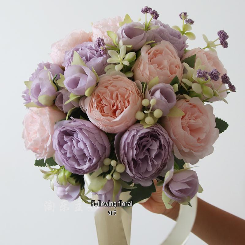 Korean Style Bridal Bouquet for Weddings - Artificial Flower Ball for Bridesmaids & Photo Props