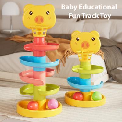 Kinder Ball Drop Turm 2/3/5/7/9 Schichten Cartoon Schwein Murmelbahn Spielzeug
