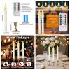 Long Christmas LED Candle with Remote Timer Flameless Ivory Taper Candles Battery Powered Church Flickering Candlesticks Light