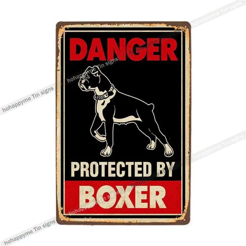Retro Metal Sign German Shepherd Patrol Warning Decorative Plate for Home Wall 20x30cm