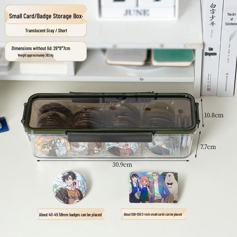 

Stackable Acrylic Badge & Figure Storage Box with Lid - Visual Anime Organizer