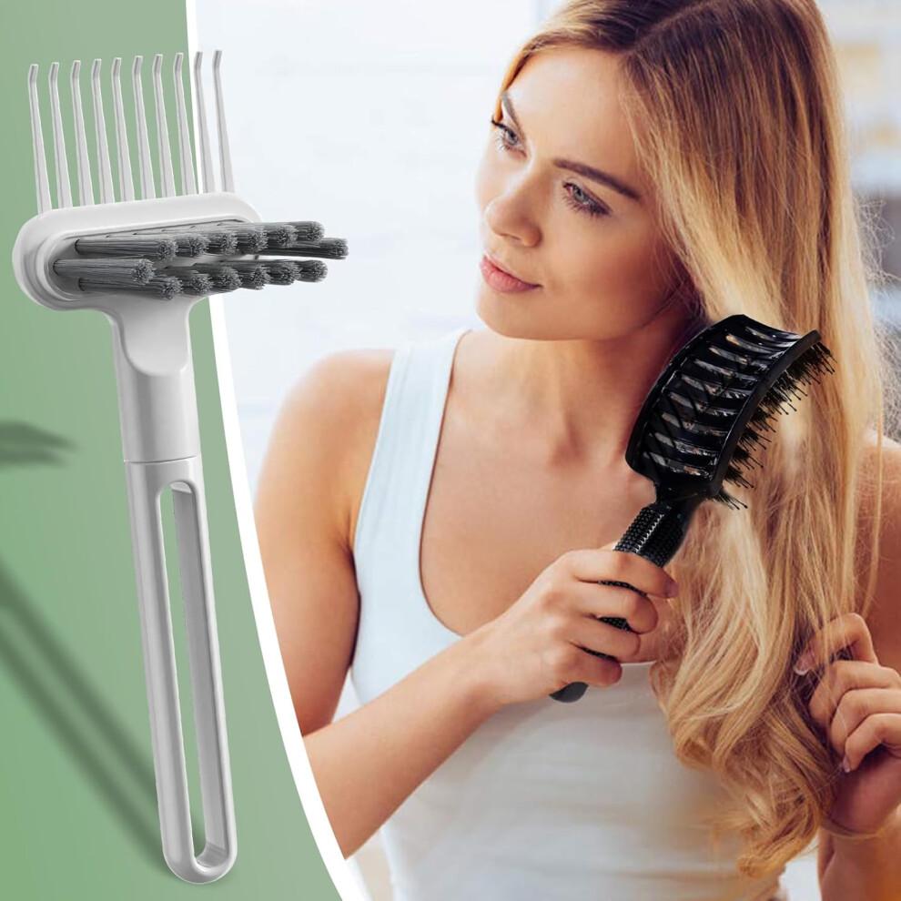2 in 1 Hair Brush and Comb Cleaner with Ergonomic NonSlip Handle for Salon Home and Pet Hair Removal
