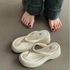 Wedge Heel Flip-flops Women's Summer Wear Heightened Thick Bottom 2025 New High-end Versatile Non-slip Sandals