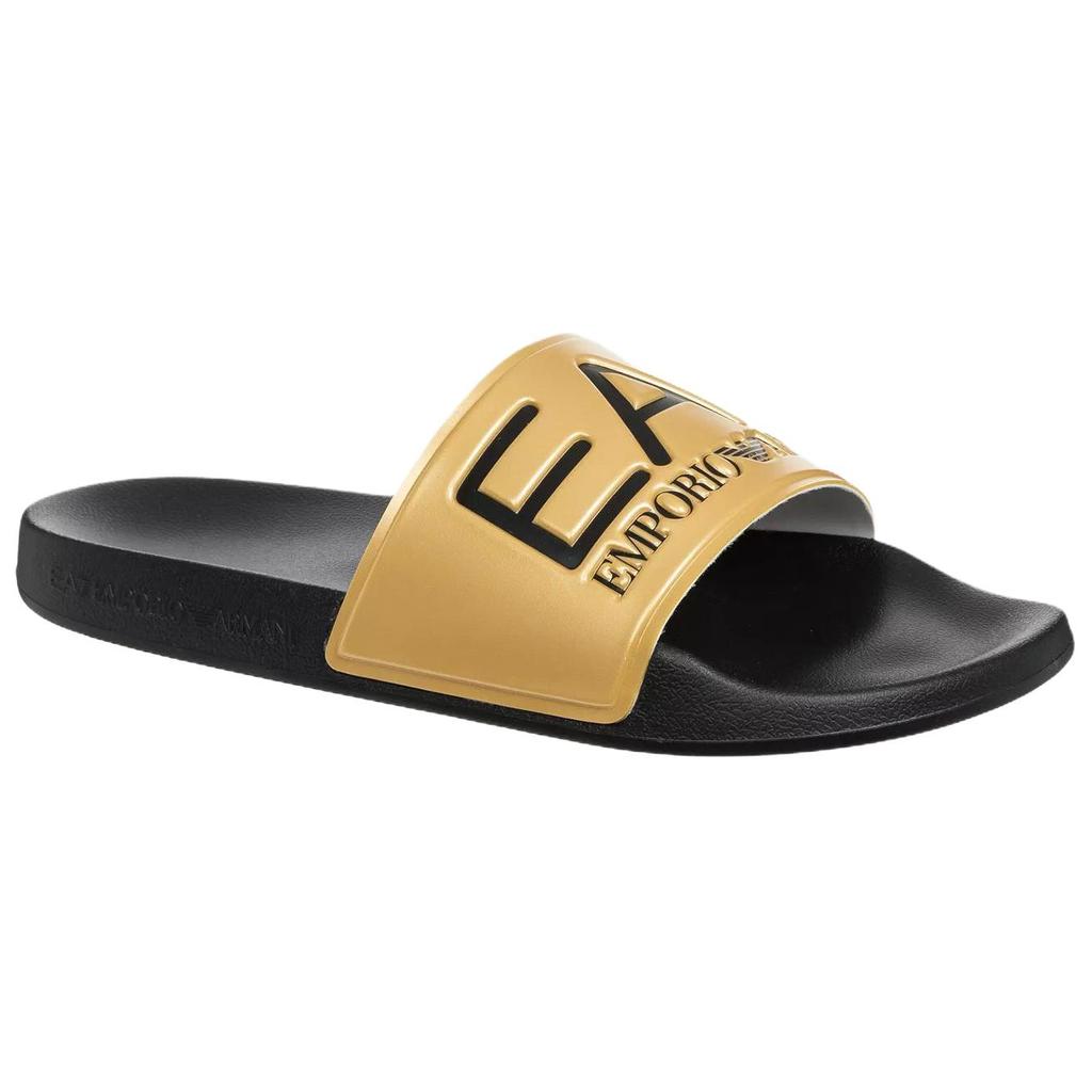 Emporio Armani EA7 Sandali a ciabatta piatti con punta tonda Sandali unisex Giallo 7X000108AF15118MZ097