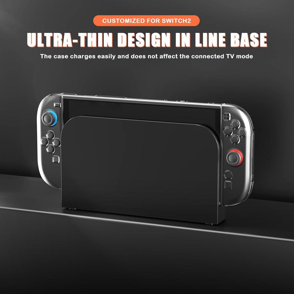 RDFJ Nintendo Switch 2 Clear Full Coverage for Console and Hard Case Case, Joy-Con, Scratch-Resistant