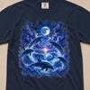 Delfin Mond Shirt, Delfin Nacht T-Shirt, Himmlisches Ozean T-Shirt, Meeres Tier Shirt, Comfort Colors Ozean Delfine T-Shirt
