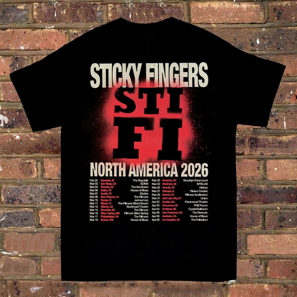 Sticky Fingers Tour Band T-shirt Full Size S-5XL Black  MD1619 Unisex T-Shirt XL