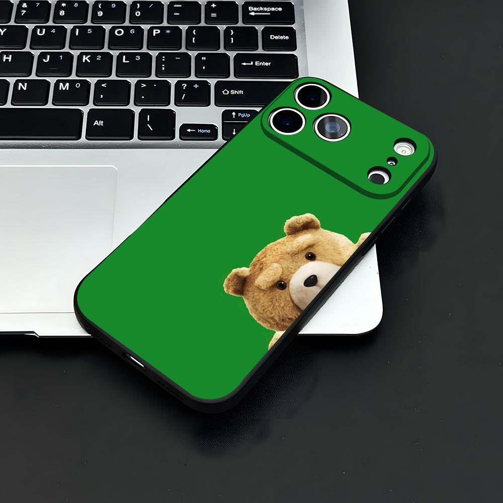 T-Ted B-Bear Phone Case For IPhone 17 Air 16 E Pro Max 15 14 13 Mini 12 Pro 11 Max Plus Black Soft Shell