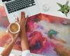 Protective Desk Mat with Abstract Colorful Storm Graphic 120X60 Cm