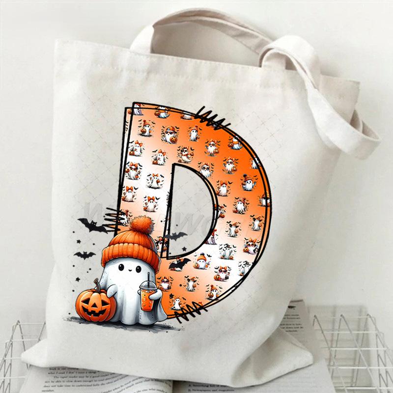 New Halloween 26 Letter Print Fashion Shoulder Bag Multi-function Portable Handbag Casual Versatile