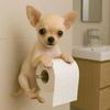 Resin Roll Paper Organizer 3D Dog Shape Wall Mount Tissue Dispenser  Bathroom
