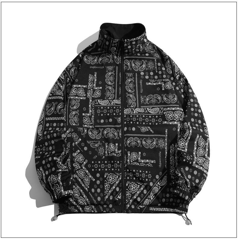 Men's 2024 Spring/Autumn Reversible Stand Collar Sports Jacket - Trendy Casual Windbreaker for Students and Couples