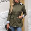 BITCED Autumn/Winter Detachable Hood Trench Coat Plus Size Women's Raincoat