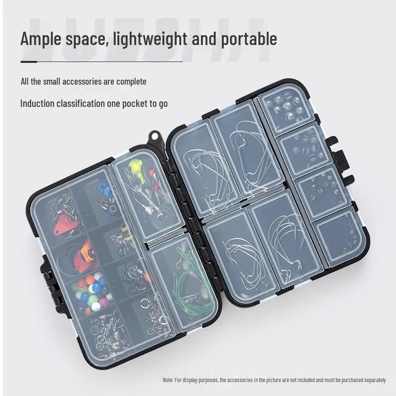 Compact Double-Layer Storage Box for Small Fishing Accessories and Lures