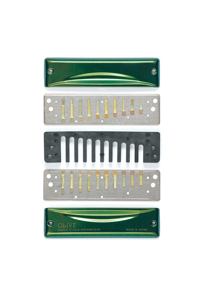 Suzuki 10-hole Harmonica OLIVE C-20 C Key
