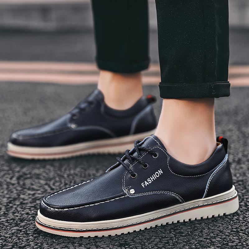 Brand Spring Autumn Men's Casual Shoes Leather Business Oxfords Men Fashion British Style Skin-friendly Minimalist Shoes for Men