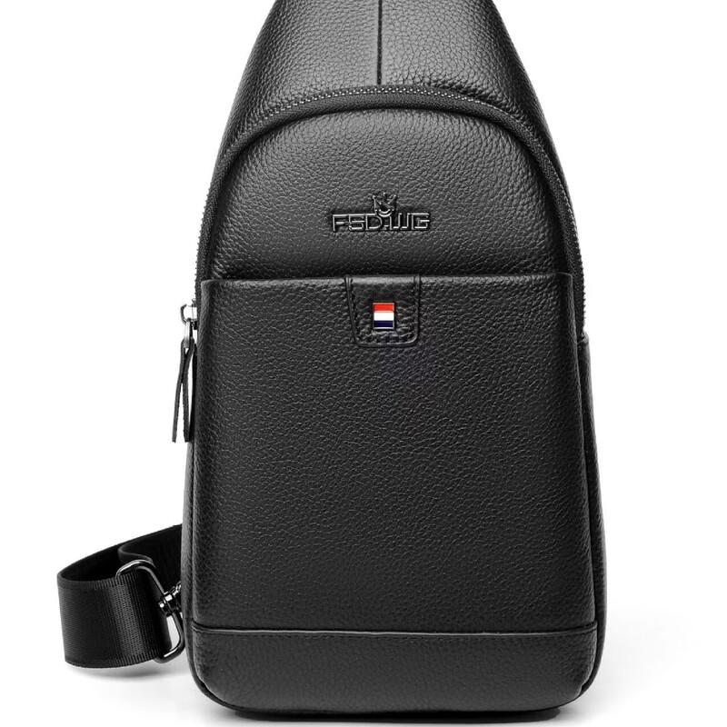 Li Shen Men s Genuine Leather Crossbody Bag