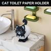 3D Printed Cat Toilet Paper Holder Cute Self-Standing Bathroom Tissue Roll Rack Funny Home Decor for Restroom Apartment