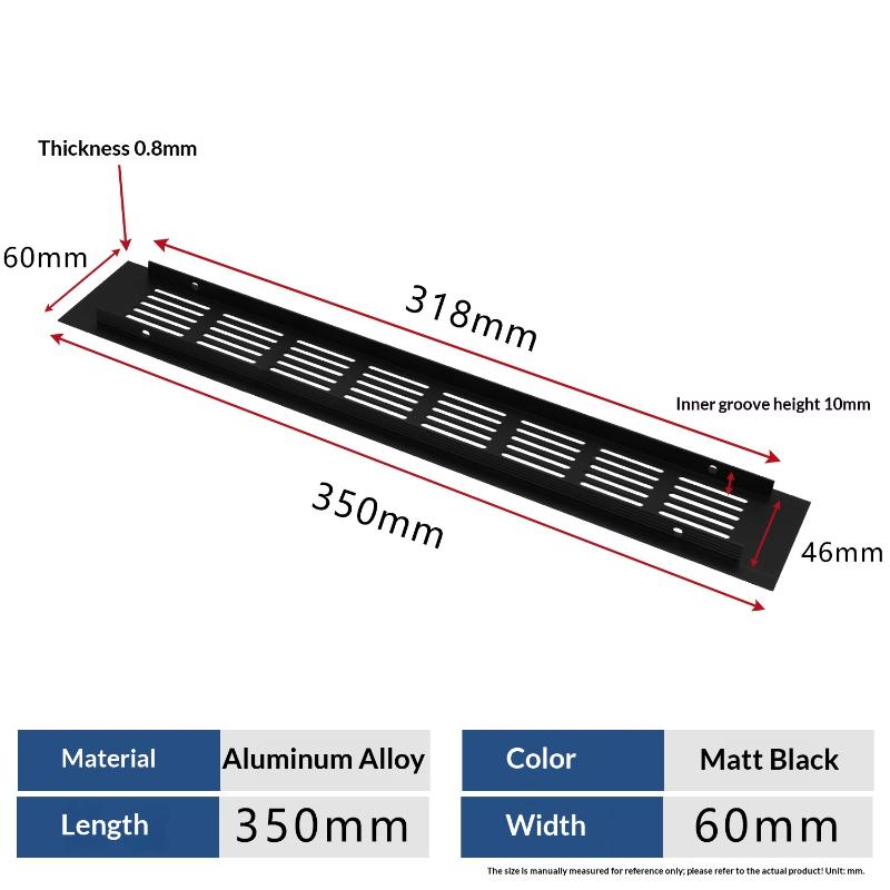 1Pcs Household Air Vent Grille Wall Ventilation Cover Wardrobe Parts 50/60/80mm*150-500mm Aluminum For Cupboard DIY Accessories
