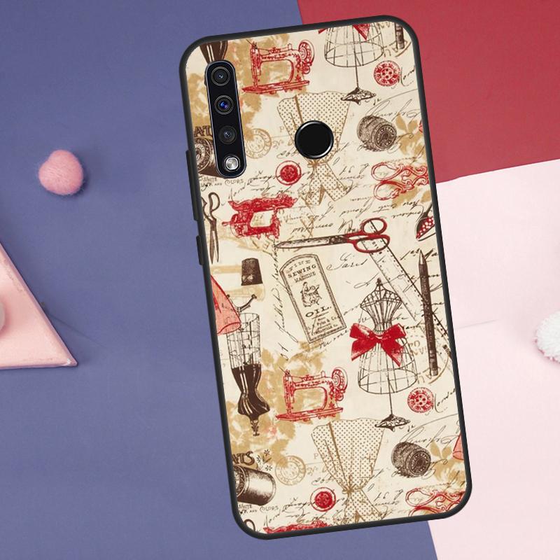 Sewing Scissors Buttons Case For Huawei Nova 12s 12i 11i 8i 7i Y73 Y70 Y90 Y60 Y72 Y61 Y91 9 10 SE P40 Lite P30 Pro