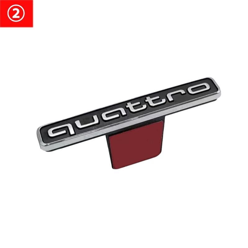 2026 Quattro ABS Car Front Grille Sticker Emblem Badge Decal For Audi A8 Q3 Q4 Q5 A1 A3 A5 A6 A7 Q6 Q7 S3 S5 S7 A4L Auto Accessories