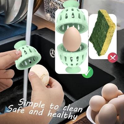 Egg Cleaning Brush Flexible Silicone Egg Scrubber Convenient Effective Eggshell Washer for Home Farm