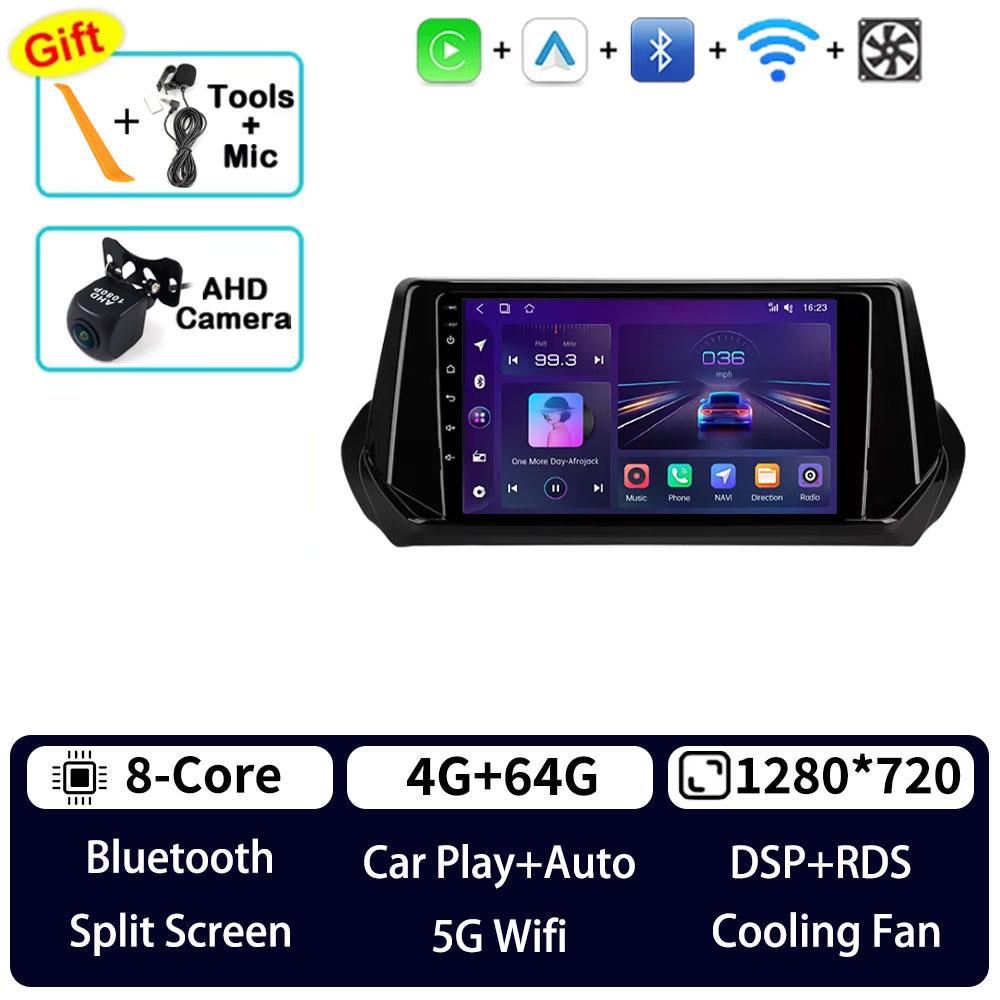 Android 16 Carplay sans fil pour Peugeot 2008 208 2019 2020 2021 2022 Autoradio Lecteur multimédia vidéo Navigation GPS 4G BT