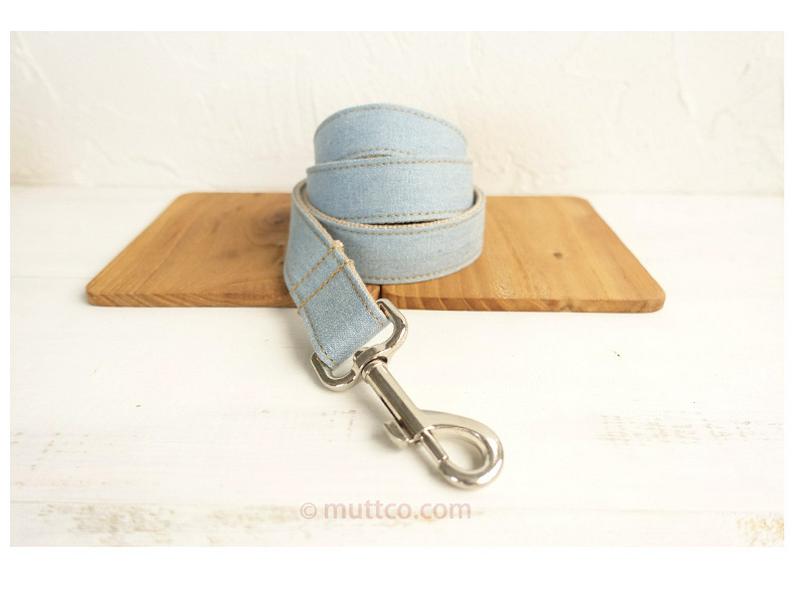Custom Blue Dog Leash and Collar Set