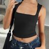 Women's Sexy Slim Fit Tank Tops - Summer Black Sleeveless Camisole Y2K Streetwear Fashion Casual Basic Stretchy Cami Top Breathable Lady Clothing