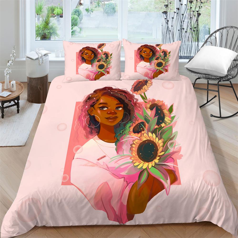 Home Textiles Bedding Girl Quilt Cover Bedding Set 3D Cartoon Duvet Cover Comfortable Bedclothes Microfiber Quilt Cover