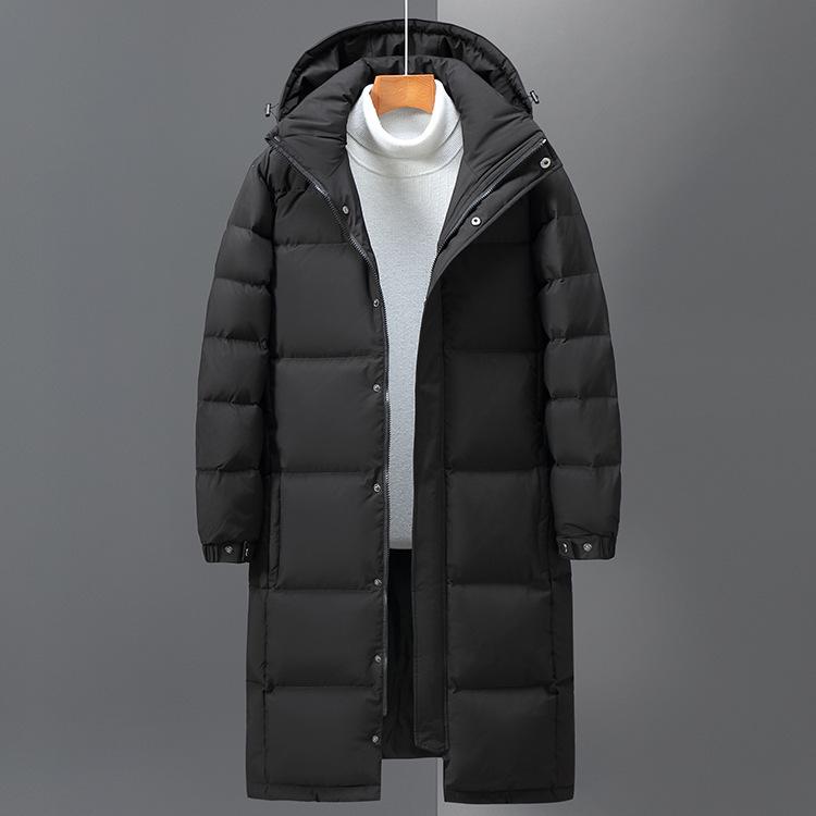 2026 Men's Long Hooded Cotton Jacket: Korean Slim Fit, Thickened, Youthful, Warm, Trendy Outerwear for Couples