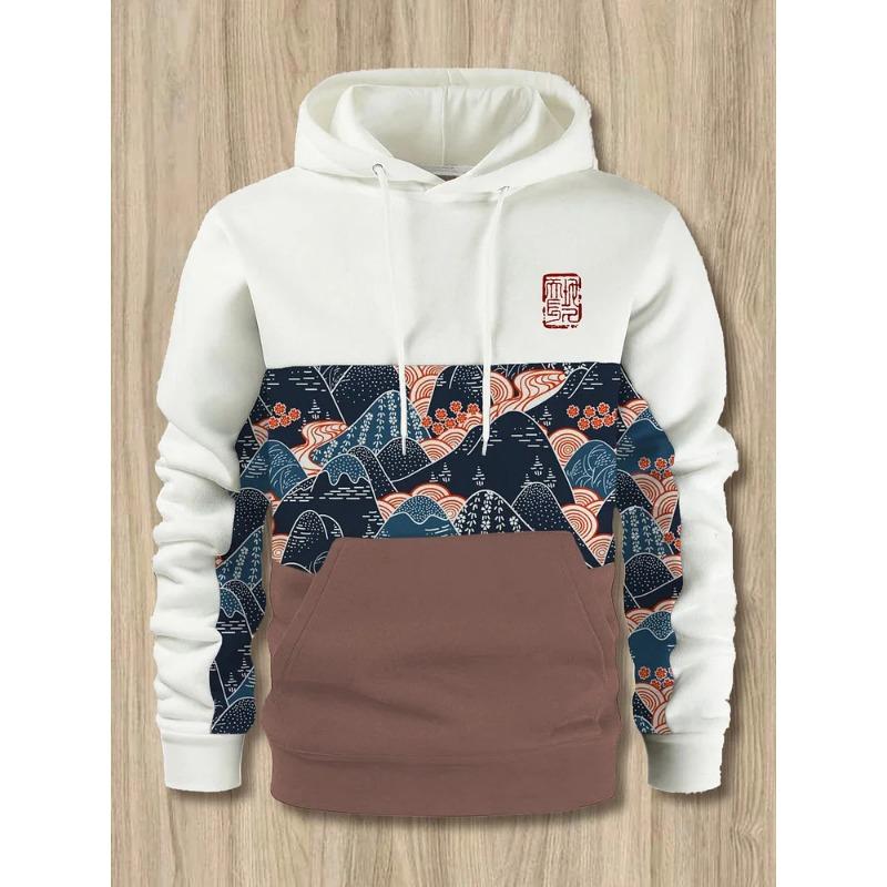 Zábavná japonská harajuku móda pánská mikina ležérní Y2k mikina pánská podzimní a zimní vzor mořské velryby sportovní mikina