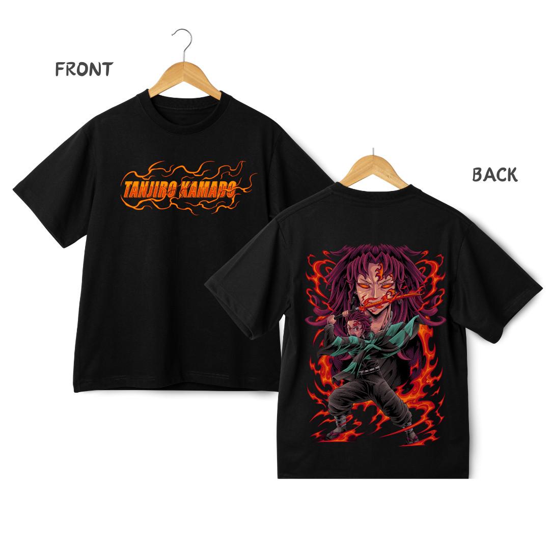 Demon Slayer Tanjiro vs Muzan Graphic T-Shirt Mens Womens Tees Top – Two Designs Anime Streetwear Tee XL