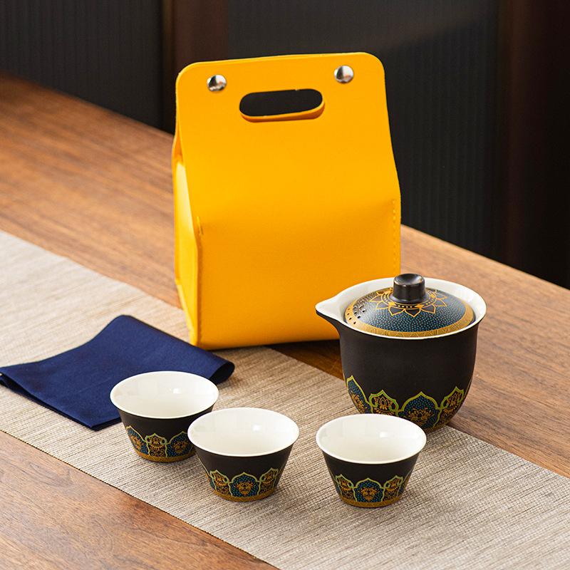Venkovní Kung Fu čajový set Cestovní čajový set Přenosný Kuaike šálek Obchodní dárek
