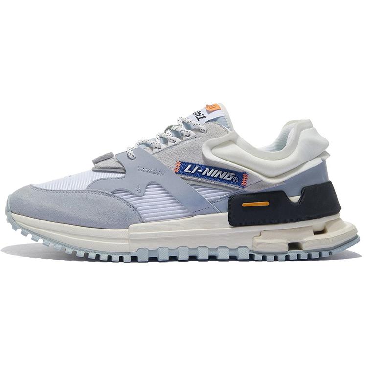 New LiNing 001 Ingenuity Cushioning Anti Slip And Wear Resistant Low Top Sports Casual Shoes Men's Gray White AZGS007-1