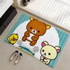 Floor Mat Eco Flannel Doormat Non-Slip Odorless Indoor Soft Short Plush Floor Rug R-Rilakkuma Anime