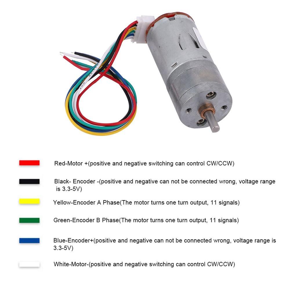 DC 12V Encoder Gear Motor 65mm Wheel Wheel Kit Motor Universal Magnetic Geared Motor DIY Projects