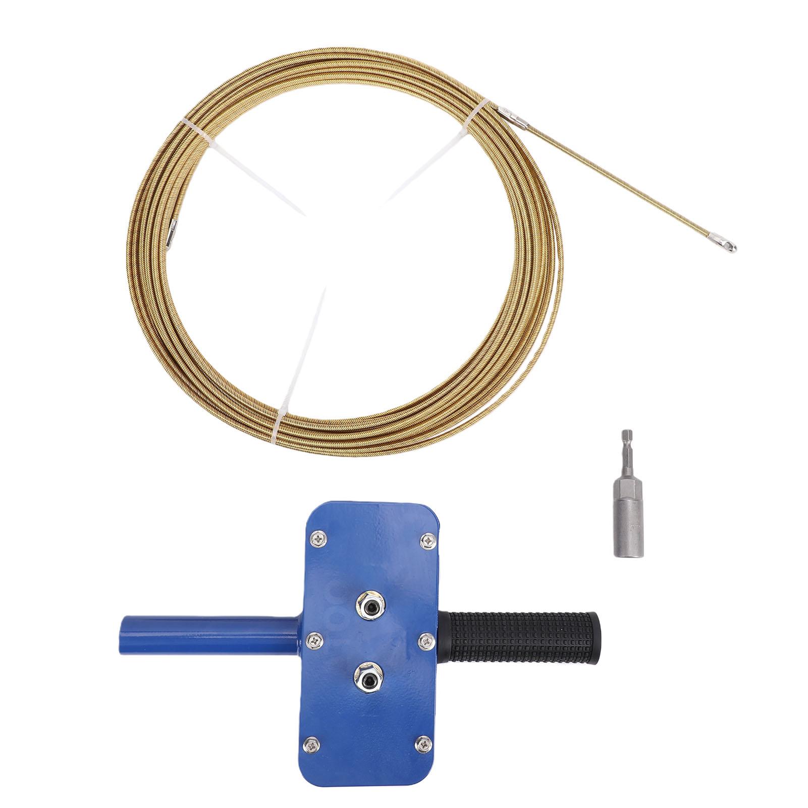 

Electric Cable Puller Drill Powered Wire Threading Device with Drill Adapter and 15m Cable for Wall Pipe